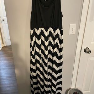 Black and white chevron maxi dress